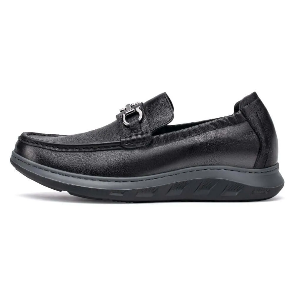 6 CM / 2.36 Inches - CMR CHAMARIPA Elevator Shoes Loafers - Height Increasing Loafers - Black Height Increasing Casual Shoes