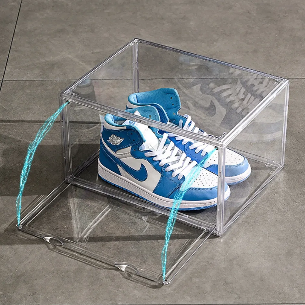 Acrylic Stackable Shoe Storage Boxes with Magnetic Doors