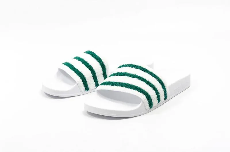 adidas Adilette - White/Green