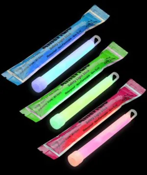 Ameriglo 6" 12-hour Glow Stick Emergency Light Sticks Waterproof Safe Non-toxic