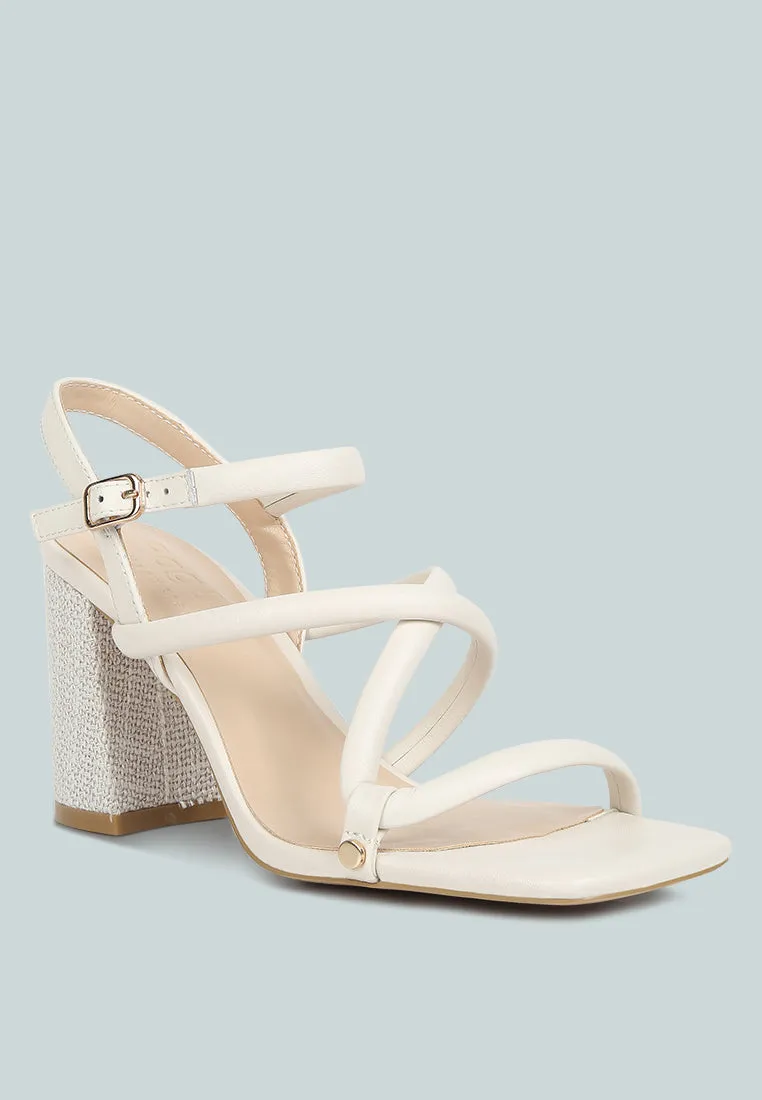 Artha Open Square Toe Block Heel Sandals