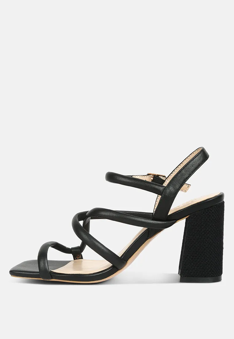 Artha Open Square Toe Block Heel Sandals