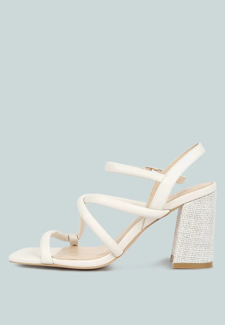 Artha Open Square Toe Block Heel Sandals