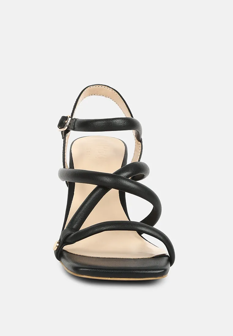 Artha Open Square Toe Block Heel Sandals