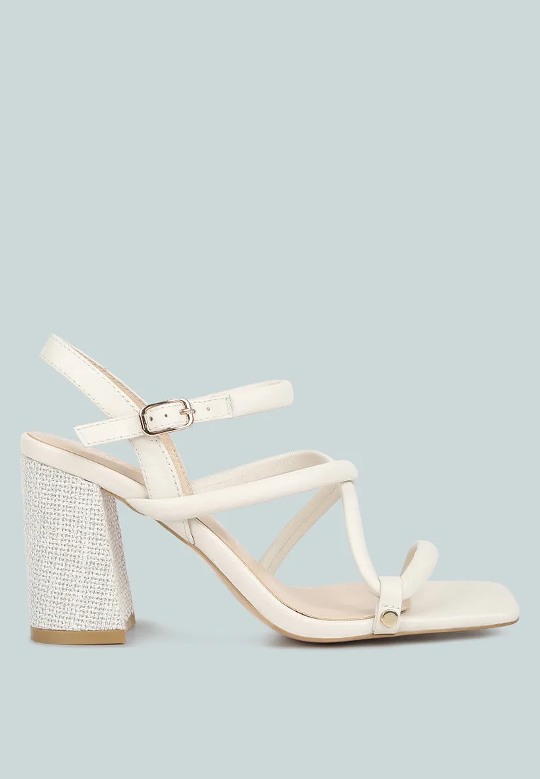 Artha Open Square Toe Block Heel Sandals