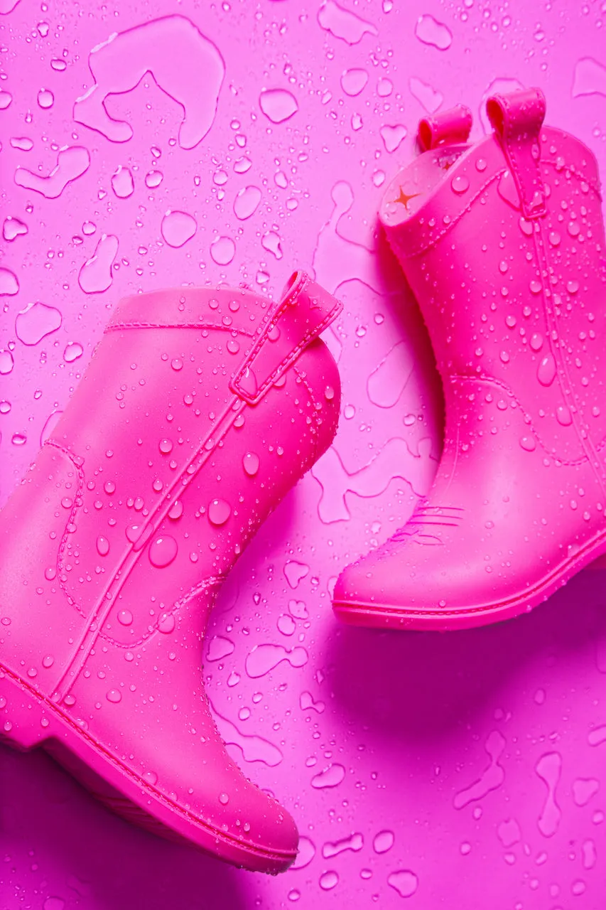 ATOMIC PINK KID'S ALL WEATHER RUBBER COWBOY BOOTS