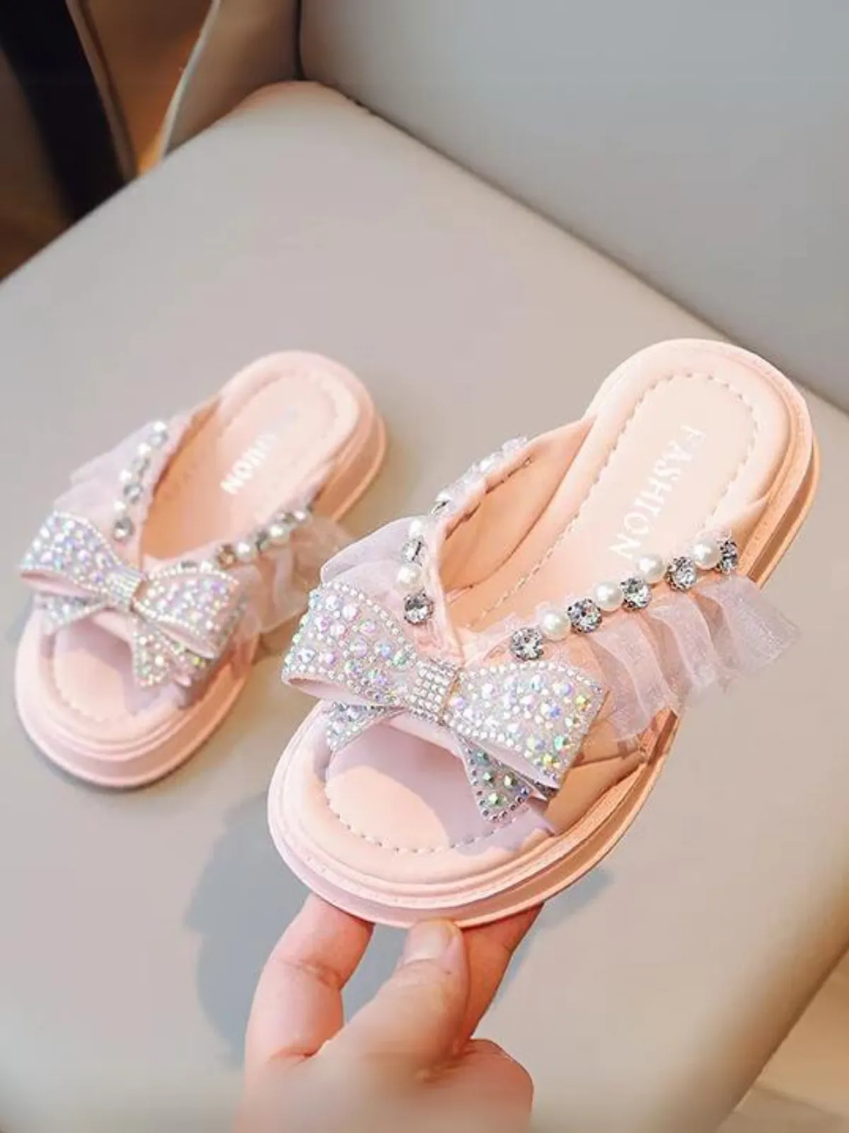 Bedazzled Baby Crystal And Pearl Sandals By Liv And Mia