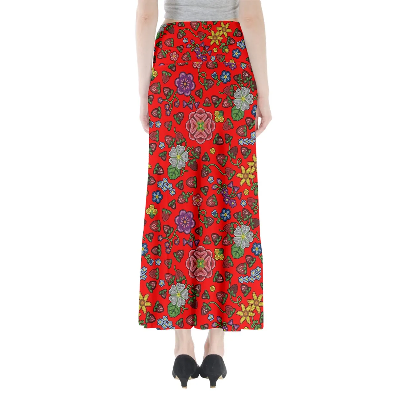 Berry Pop Fire Full Length Maxi Skirt