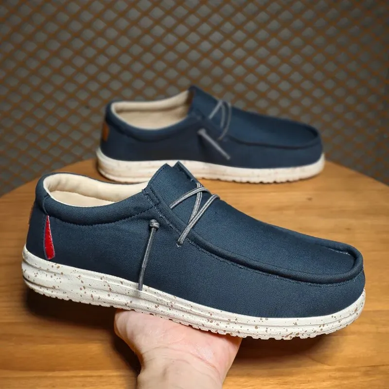 Big Size Solid Canvas Slip-On Loafers