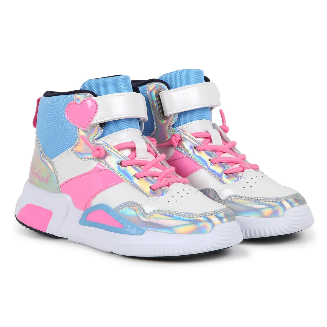 Billieblush Iridescent High Top Heart Sneakers