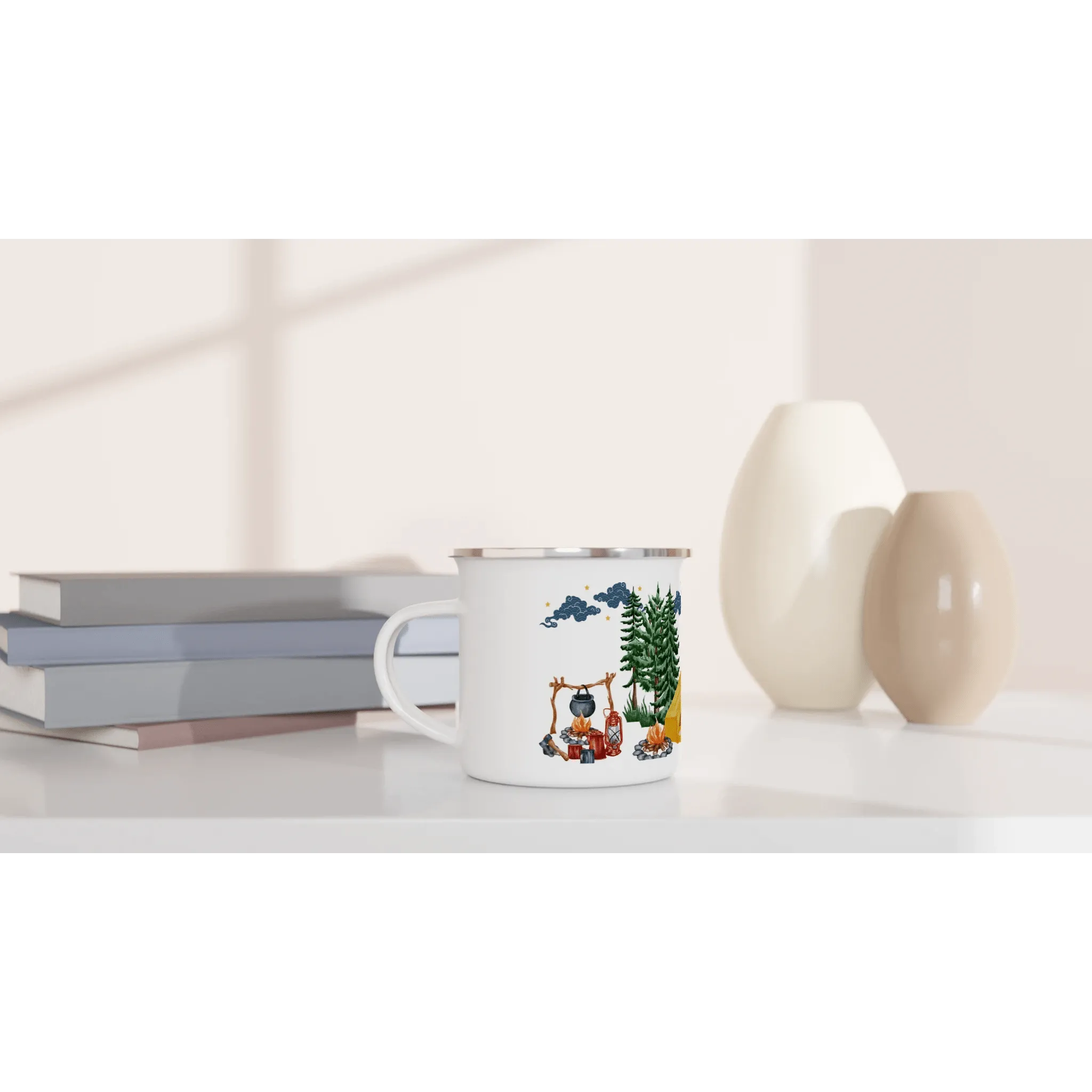 Camping Site under the Moonlight | Enamel Mug