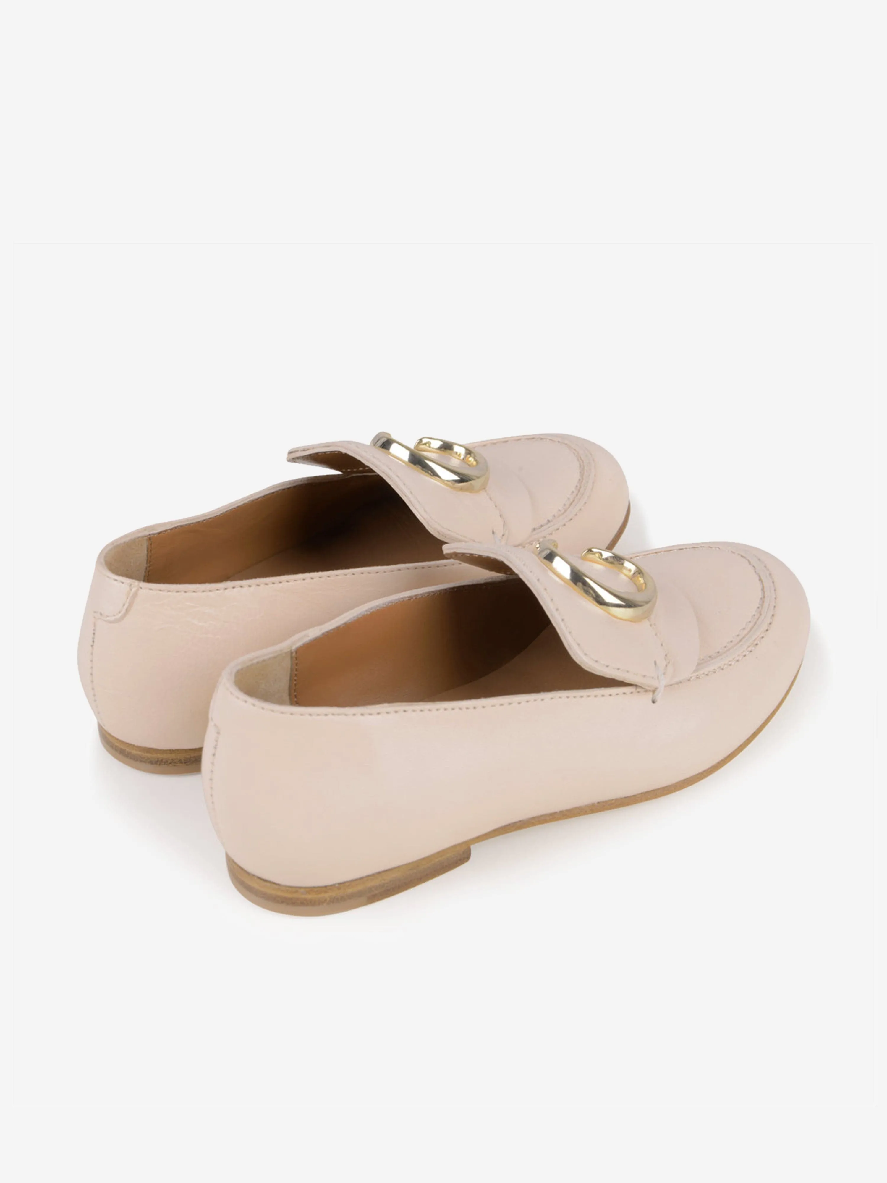 Chloe Girls Pale Pink Leather Loafers