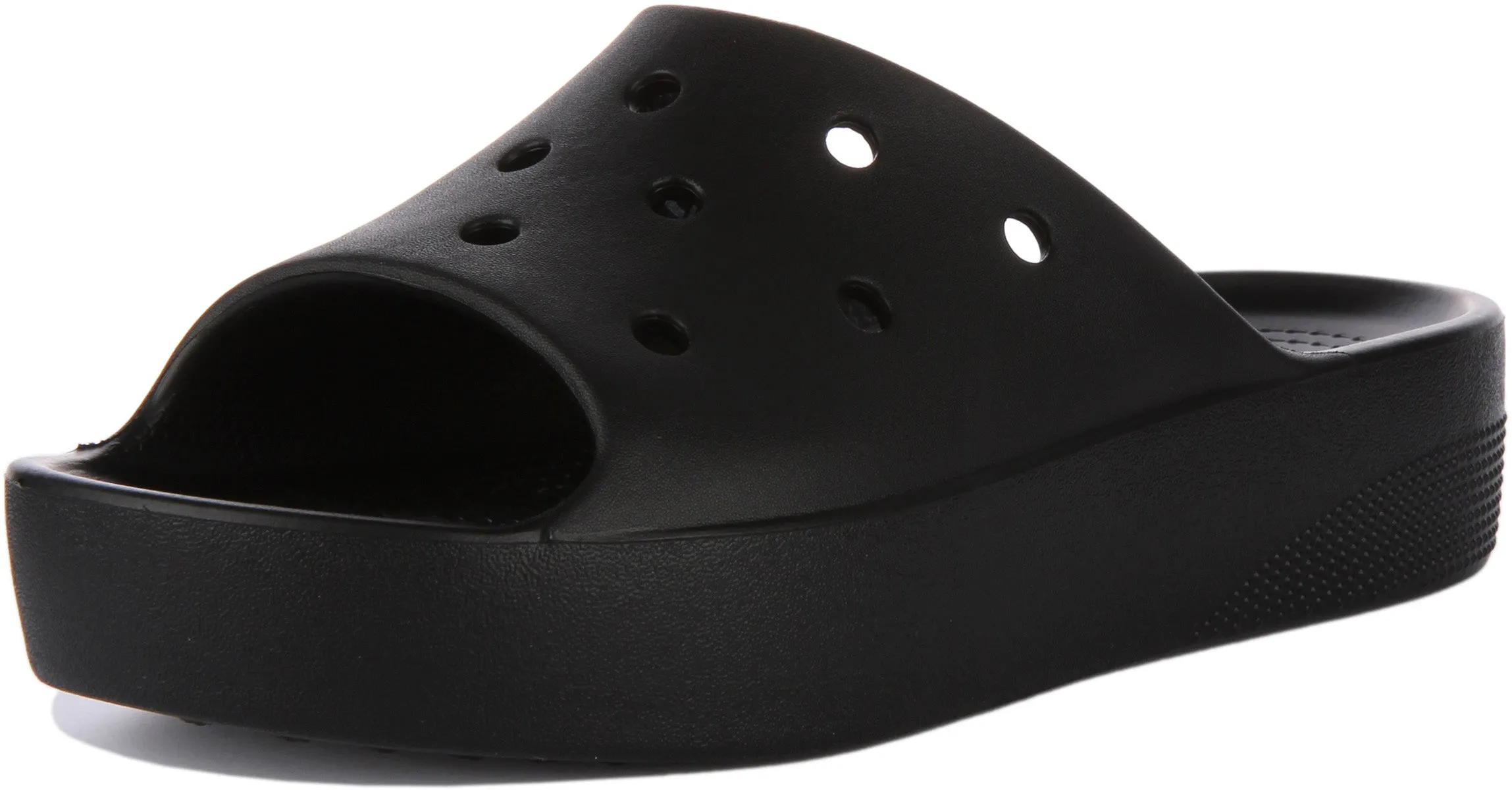 Crocs Class Flatform Slider In Black For Women