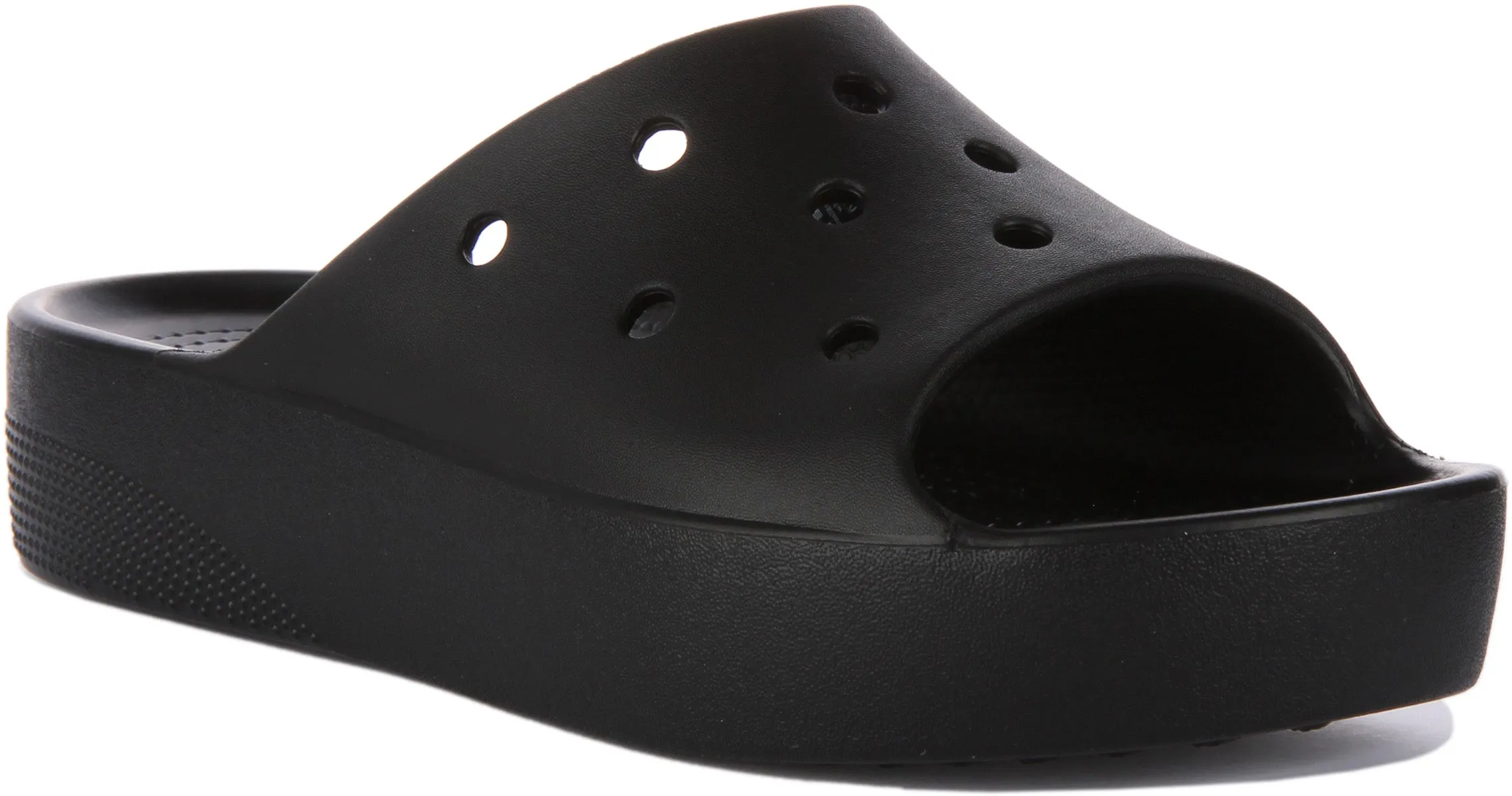 Crocs Class Flatform Slider In Black For Women