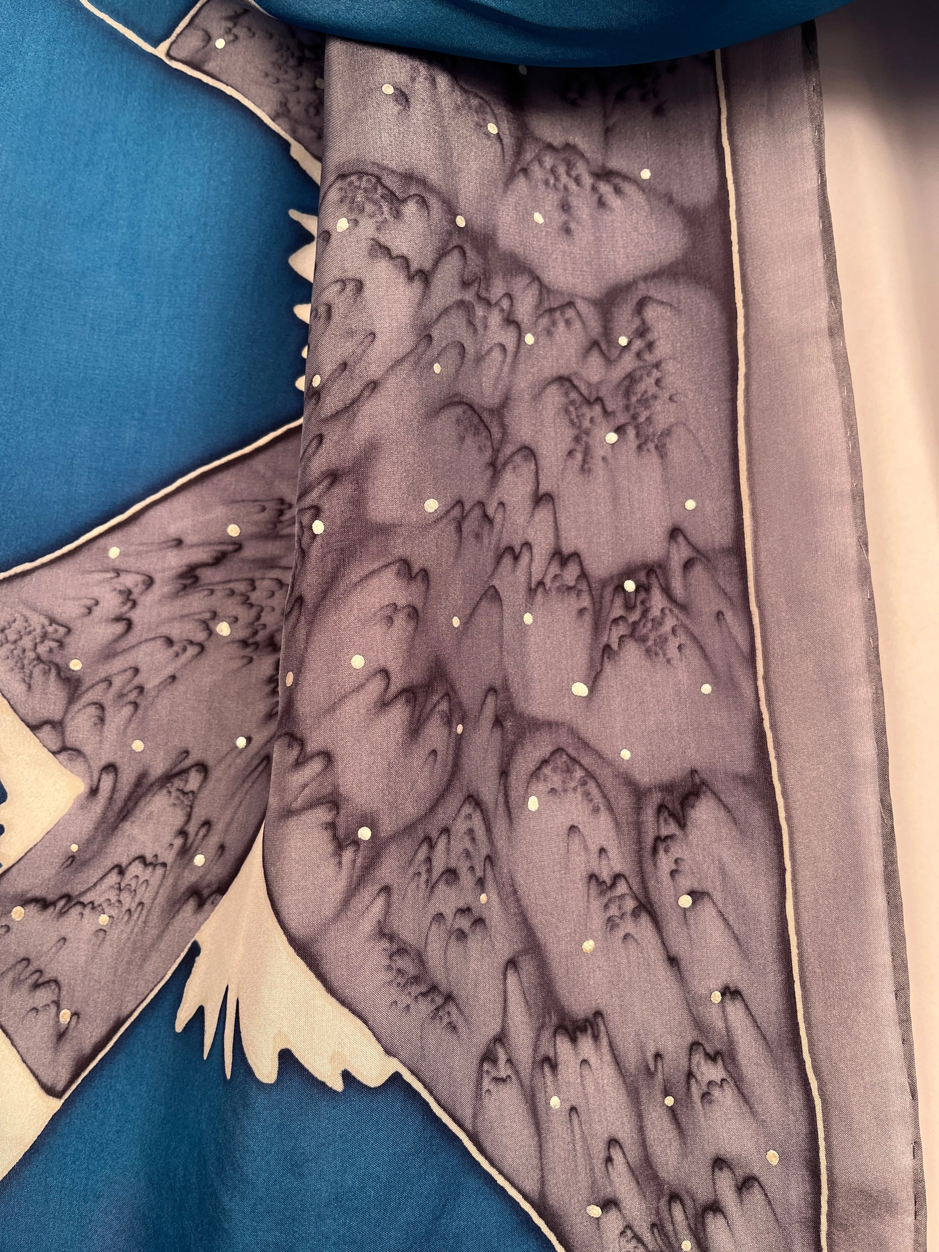 “Crown of Winter” - Hand-dyed Silk Scarf - $135