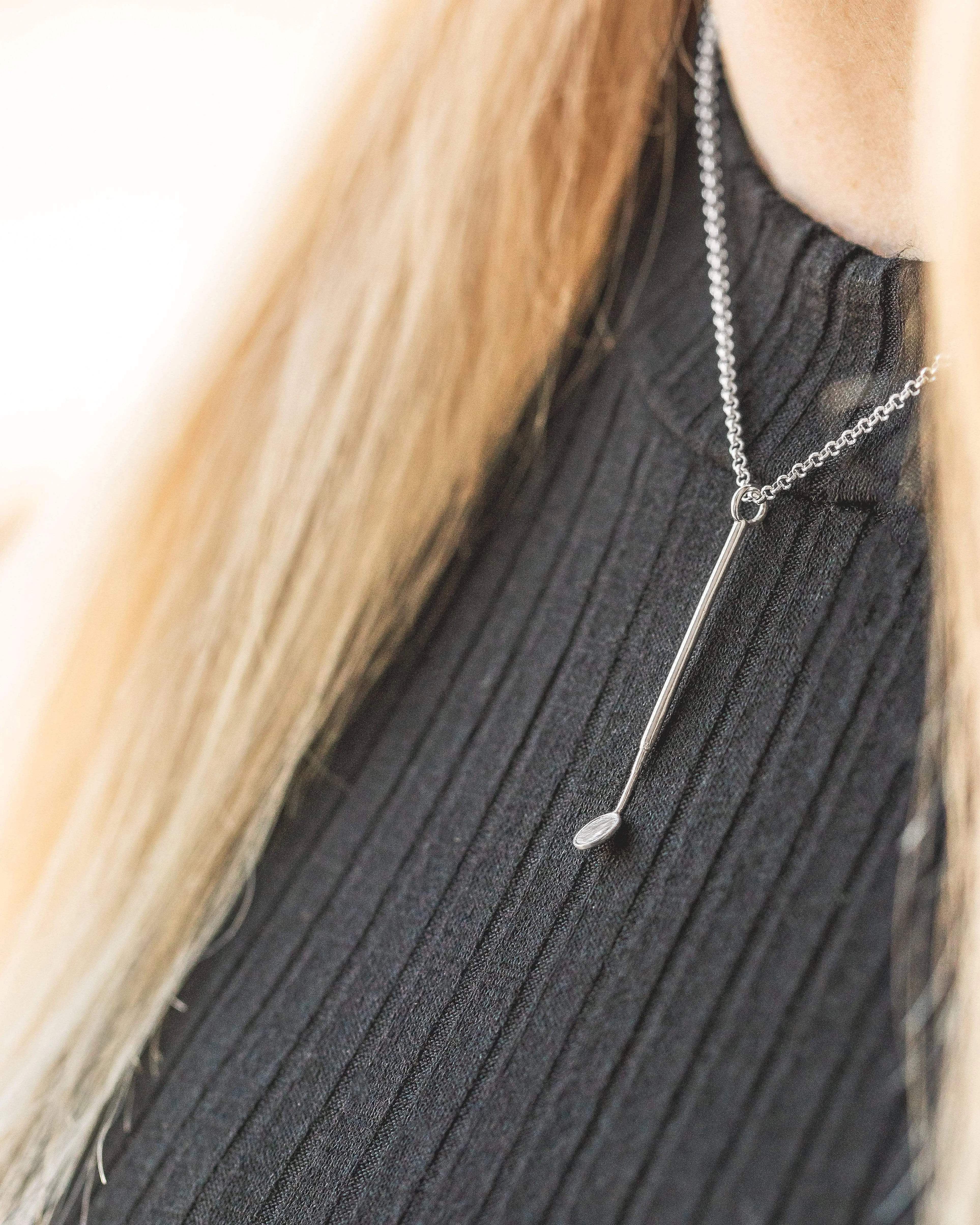 dental mirror necklace | silver