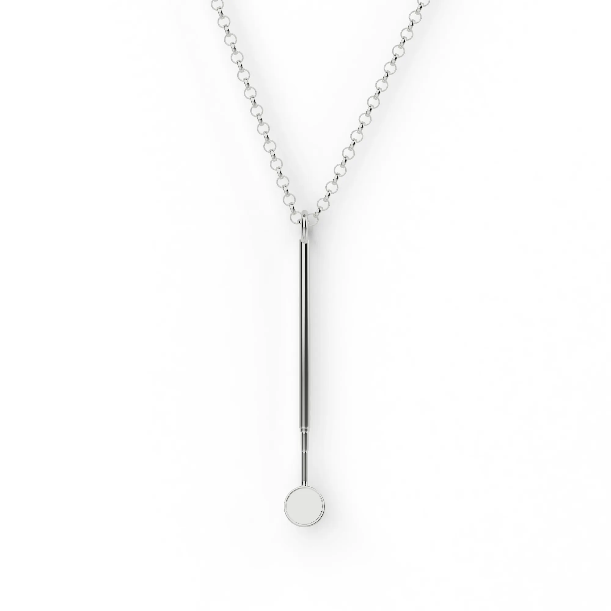 dental mirror necklace | silver