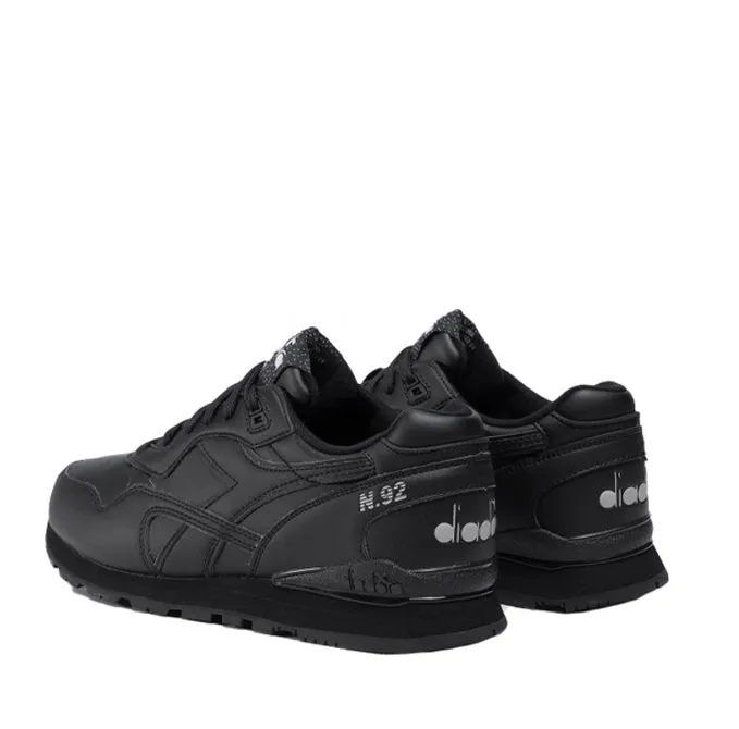 Diadora N92 Black Leather Trainer