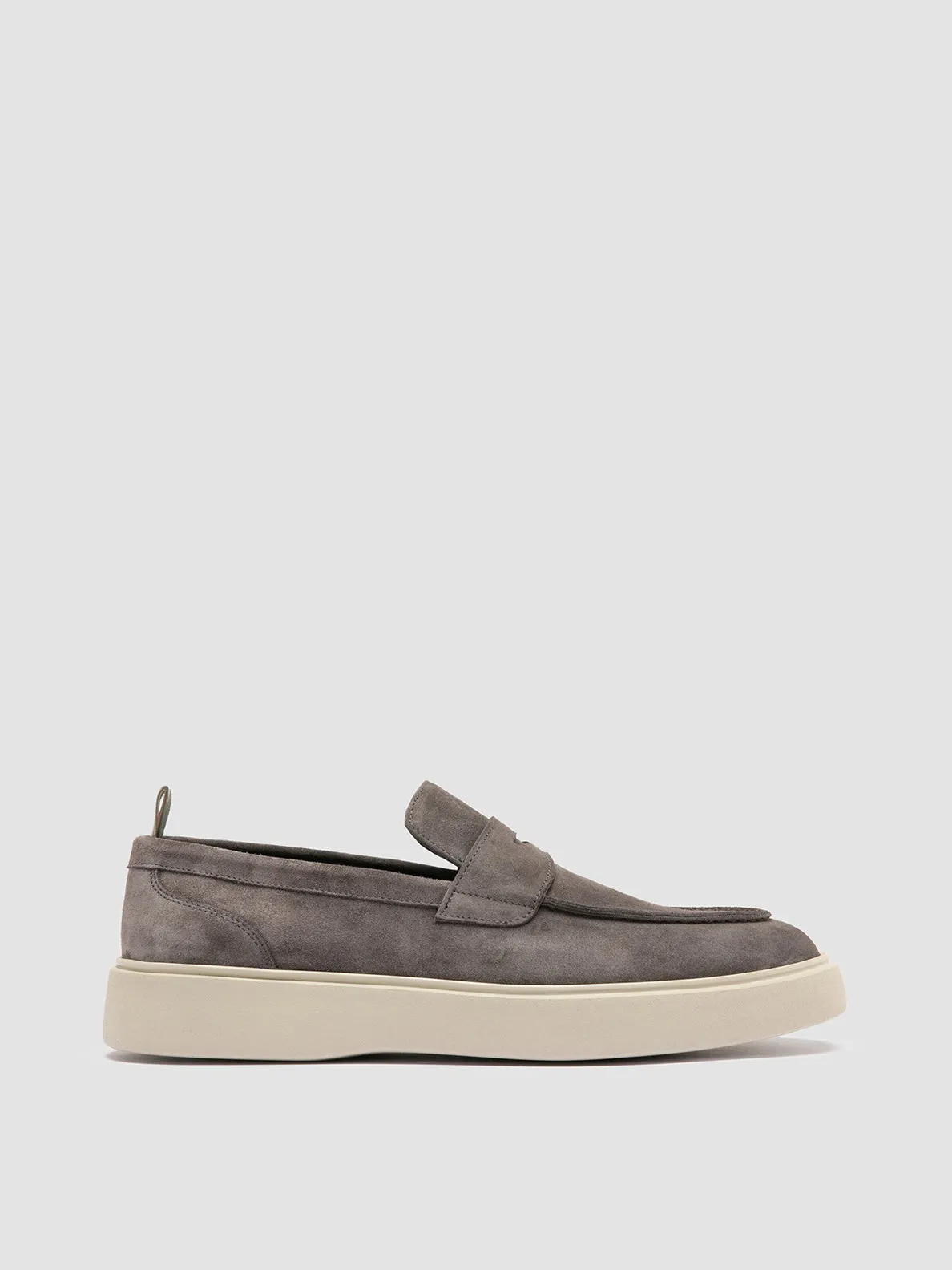 FRAME 001 - Grey Suede Penny Loafers