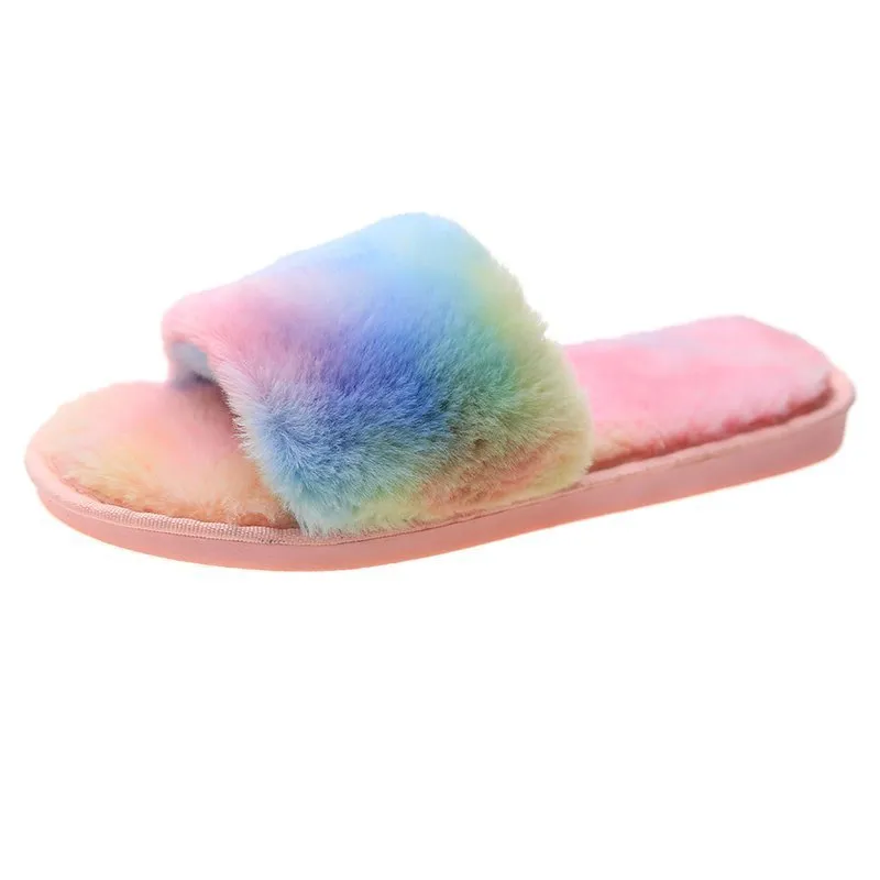 Haute Edition Women's Faux Fur Slide On HouseSlippers