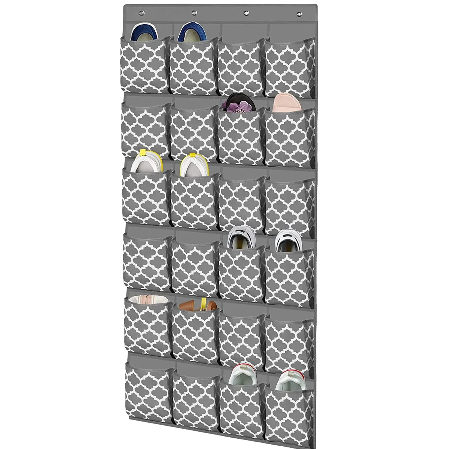 Homyfort Over The Door Shoe Rack Organizer 24 Pockets Shoe Hanger Holder