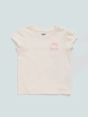 HOP Kids Off White Printed T-Shirt