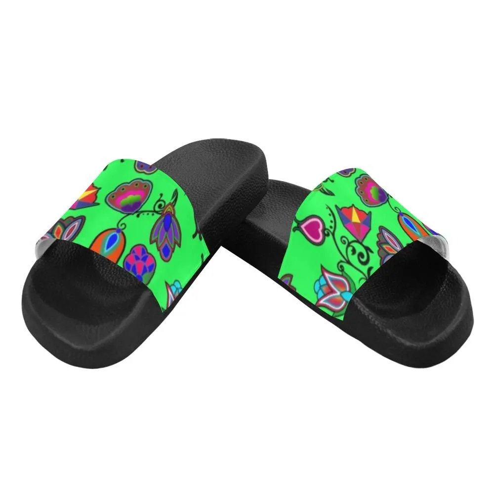 Indigenous Paisley Green Women's Slide Sandals