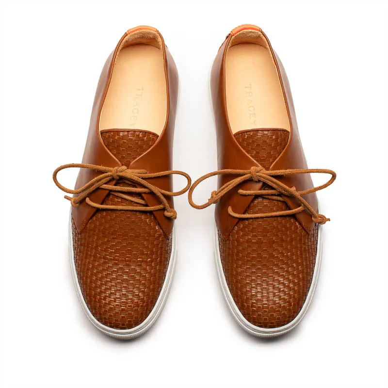 KARL Cigar | Woven Leather Sneaker