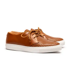 KARL Cigar | Woven Leather Sneaker