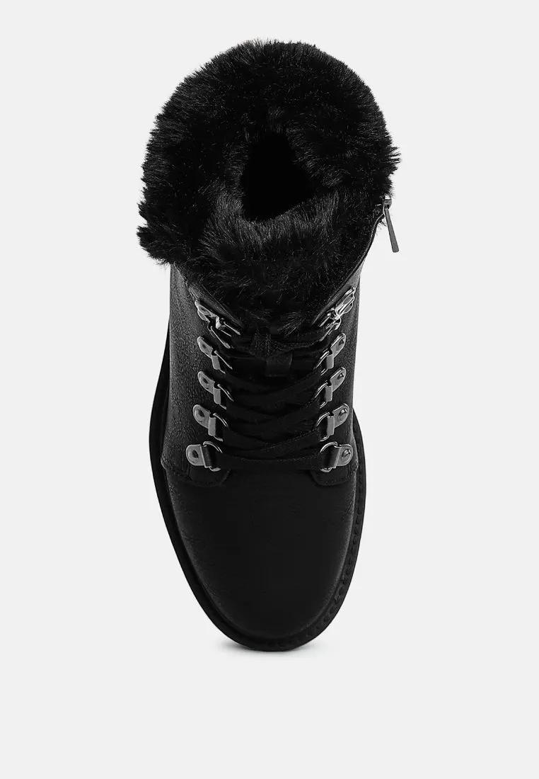 Maranta Faux Fur Collar Ankle Boots