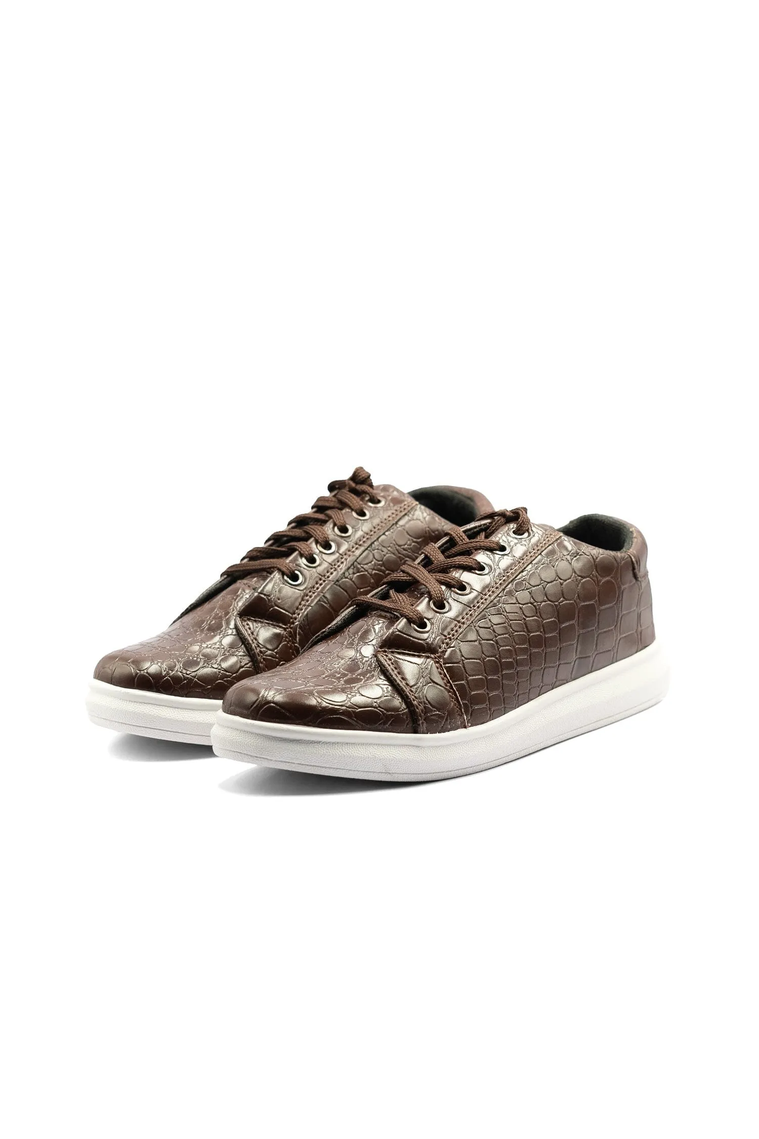 Men's Textured Lace-Up Sneakers