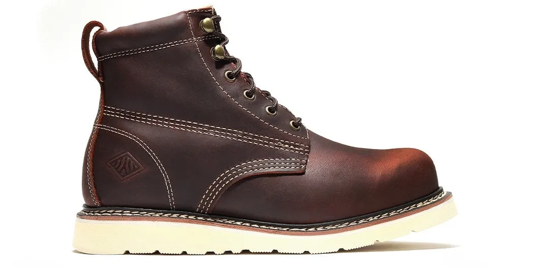 Men's Work Boots Genuine Leather | Black | Burgundy | BA-633