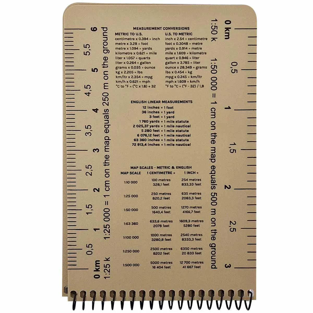 Modestone Top Spiral Waterproof Notepad 3 3/4" x 5 13/16"  - Tan