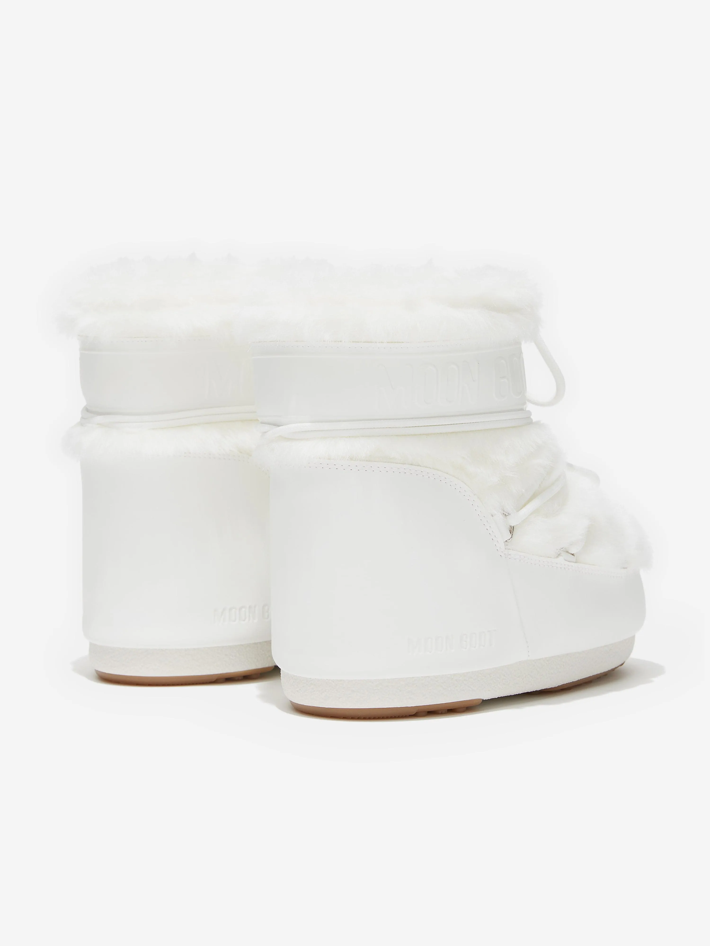 Moon Boot Kids Icon Low Faux Fur Boots in White