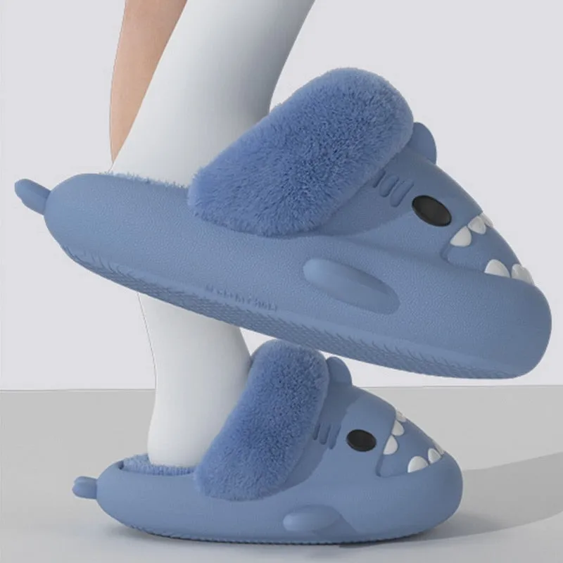 Non-Slip Furry Shark Slides