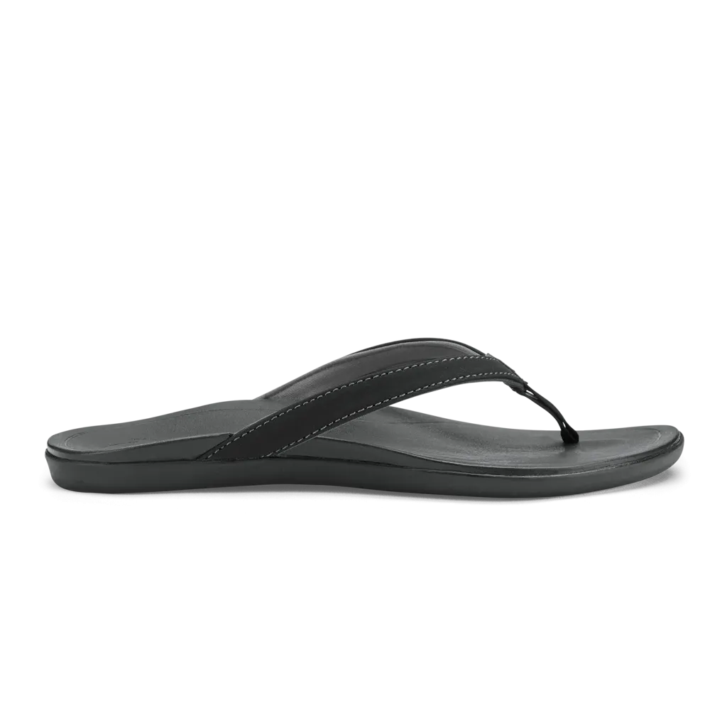 Olukai 20294-OXOX Women's Non-Marking Rubber Outsole Sandal Onyx