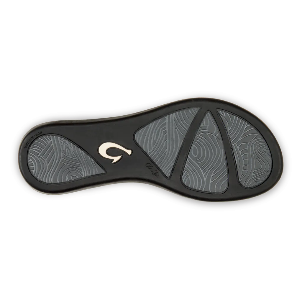 Olukai 20294-OXOX Women's Non-Marking Rubber Outsole Sandal Onyx