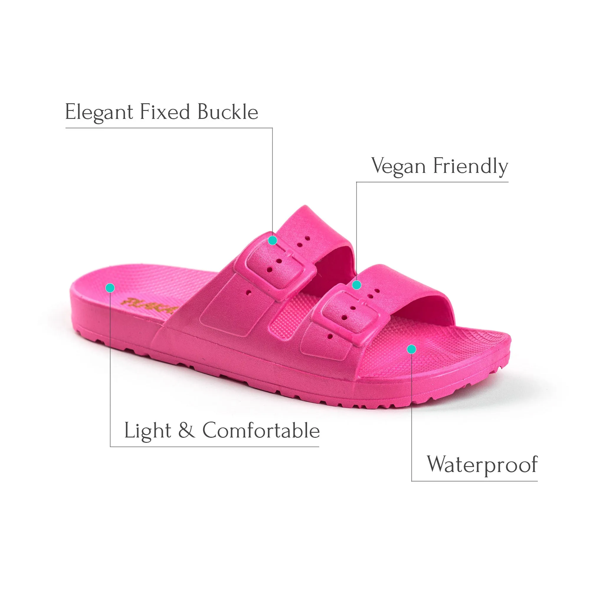 Plaka Genesis 2 Fixed Straps Slides Sandals | Pink