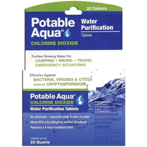 Potable Aqua Chlorine Dioxide Water Purification Tablets