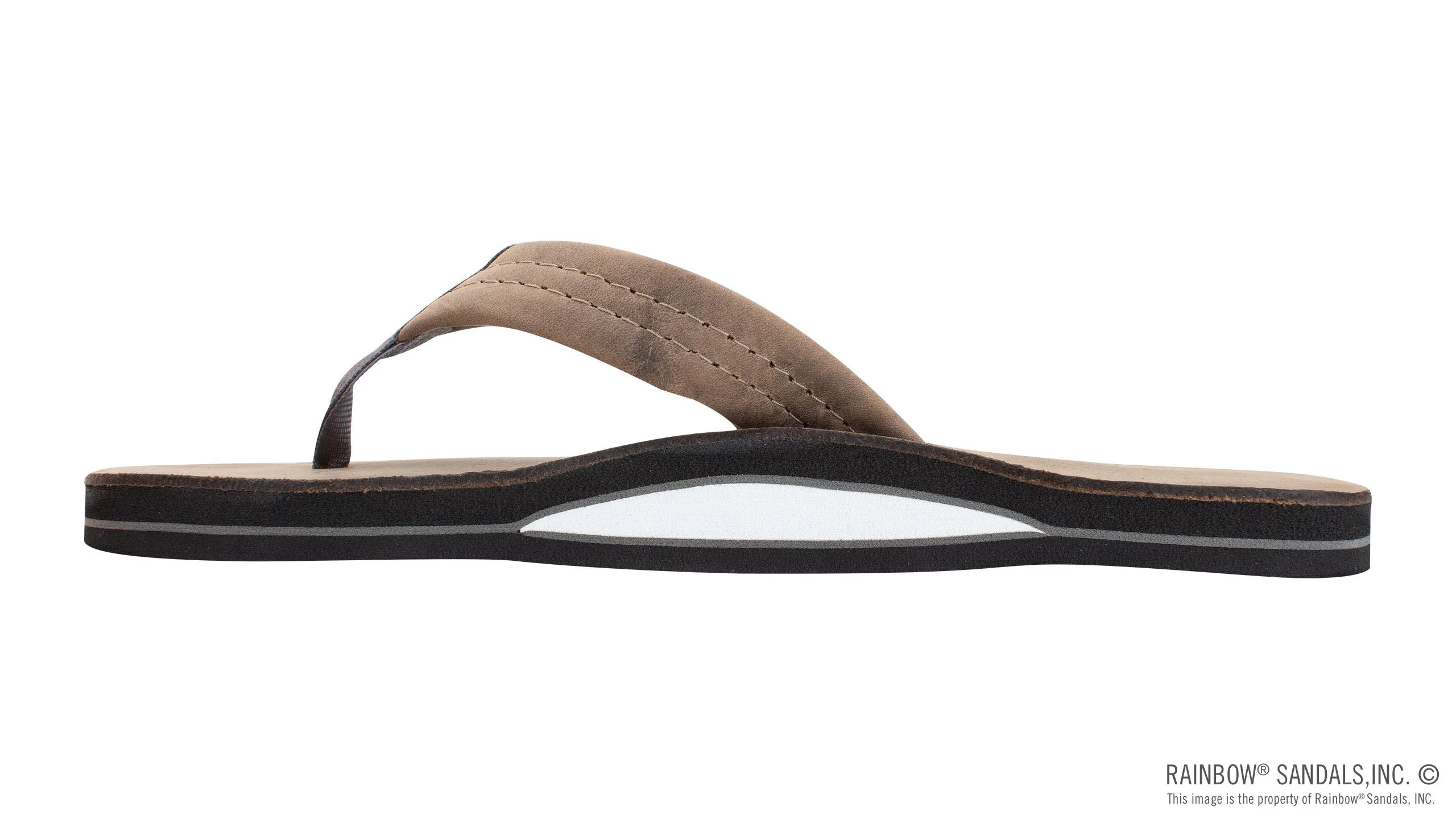 Rainbow Luxury Leather - Single Layer Arch Support - Stone Grey