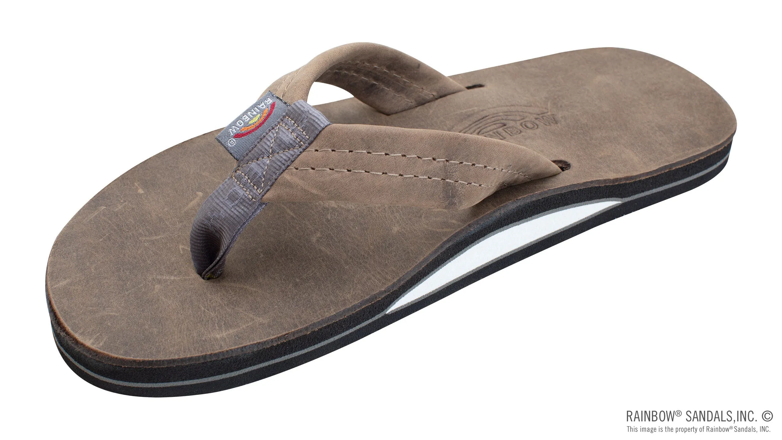 Rainbow Luxury Leather - Single Layer Arch Support - Stone Grey