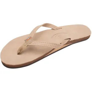 RAINBOW SANDALS Women's Single Layer Classic Leather with Arch Support and a 1/2" Narrow Strap - SIERRA BROWN