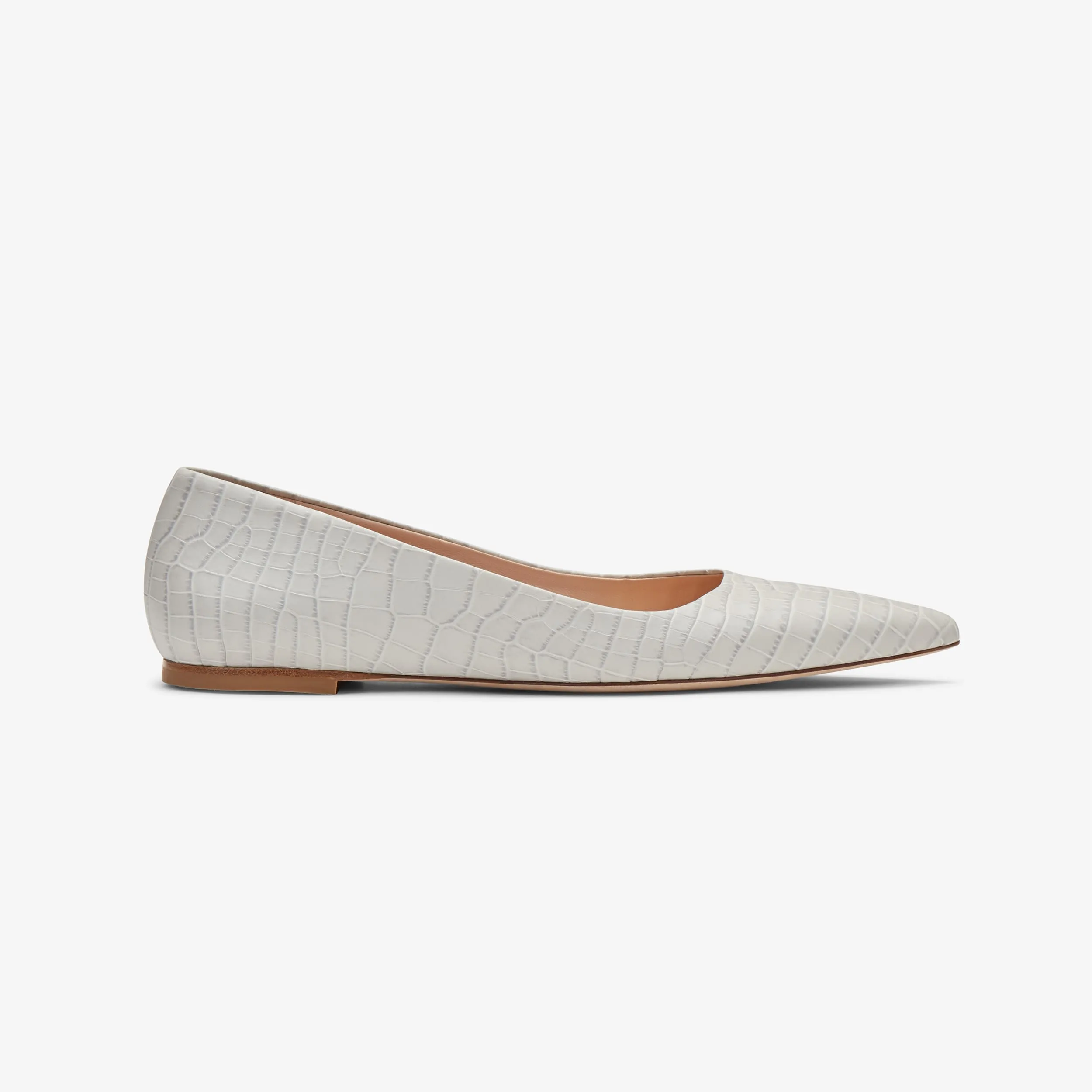 Rowan Flat - Embossed Croc :: Gray