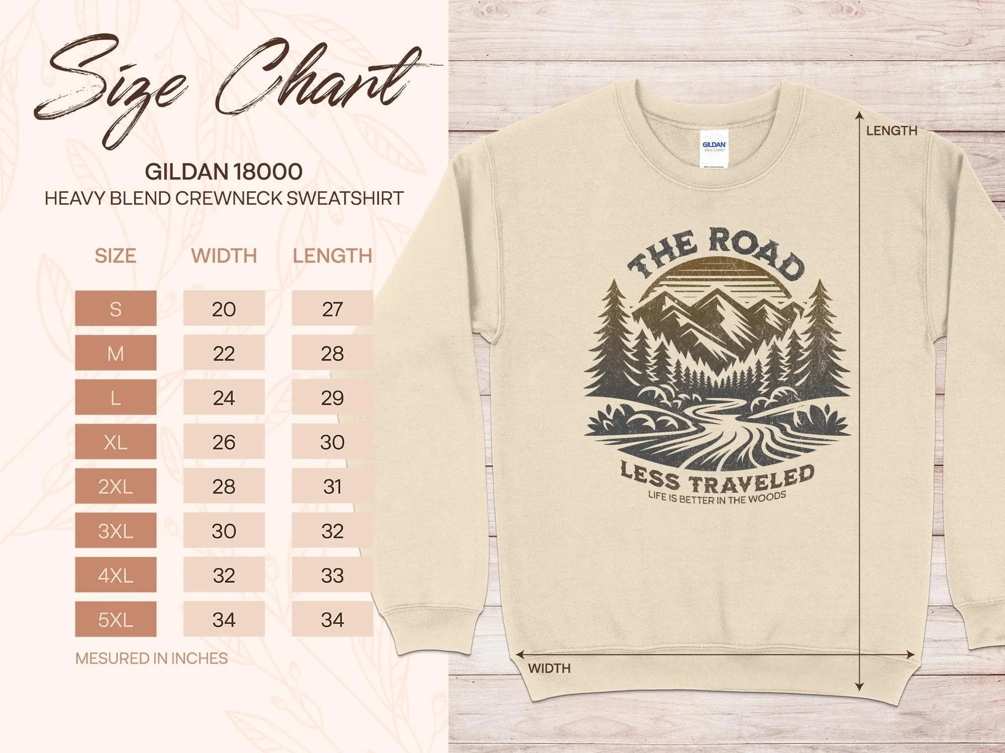 Rustic Mountain Adventure T-Shirt, Nature Hiking Graphic Tee, The Road Less Traveled Shirt, Outdoor Enthusiast Camping Top,Unisex Sweatshirt