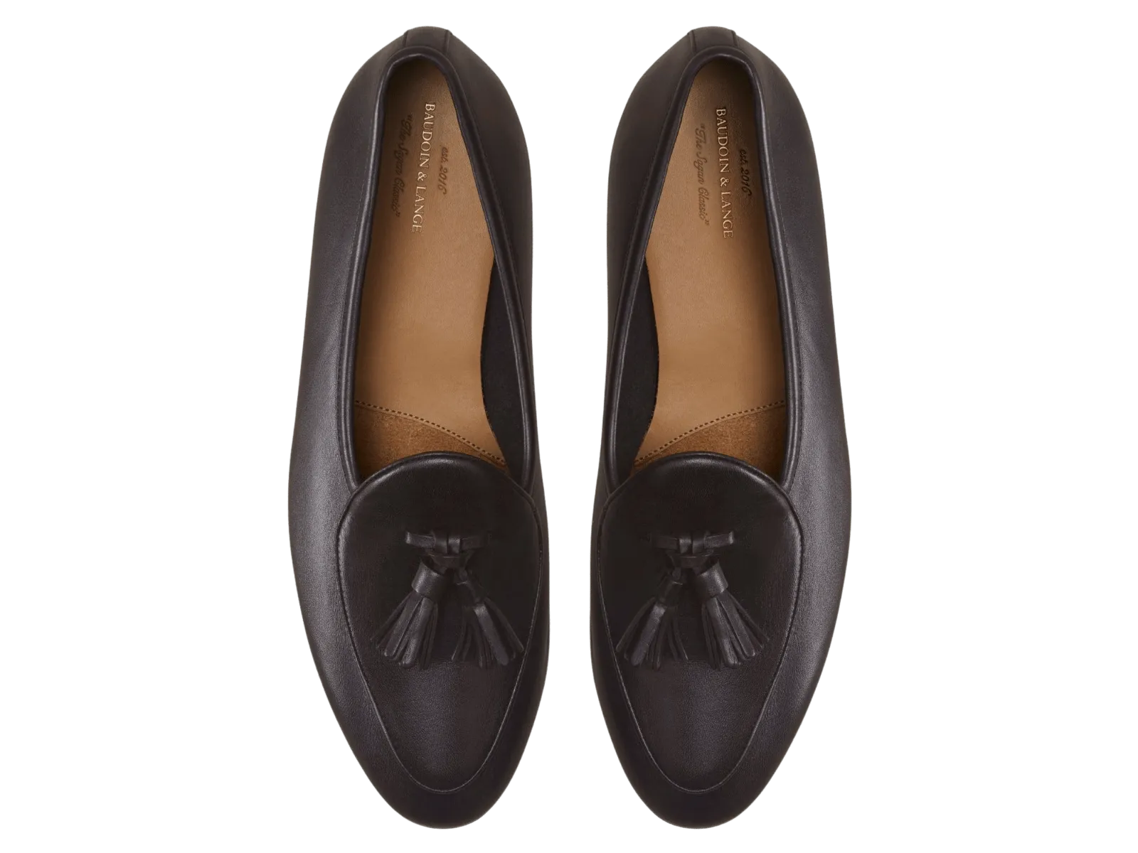 Sagan Classic Tassel Loafers in Dark Brown Drape Calf