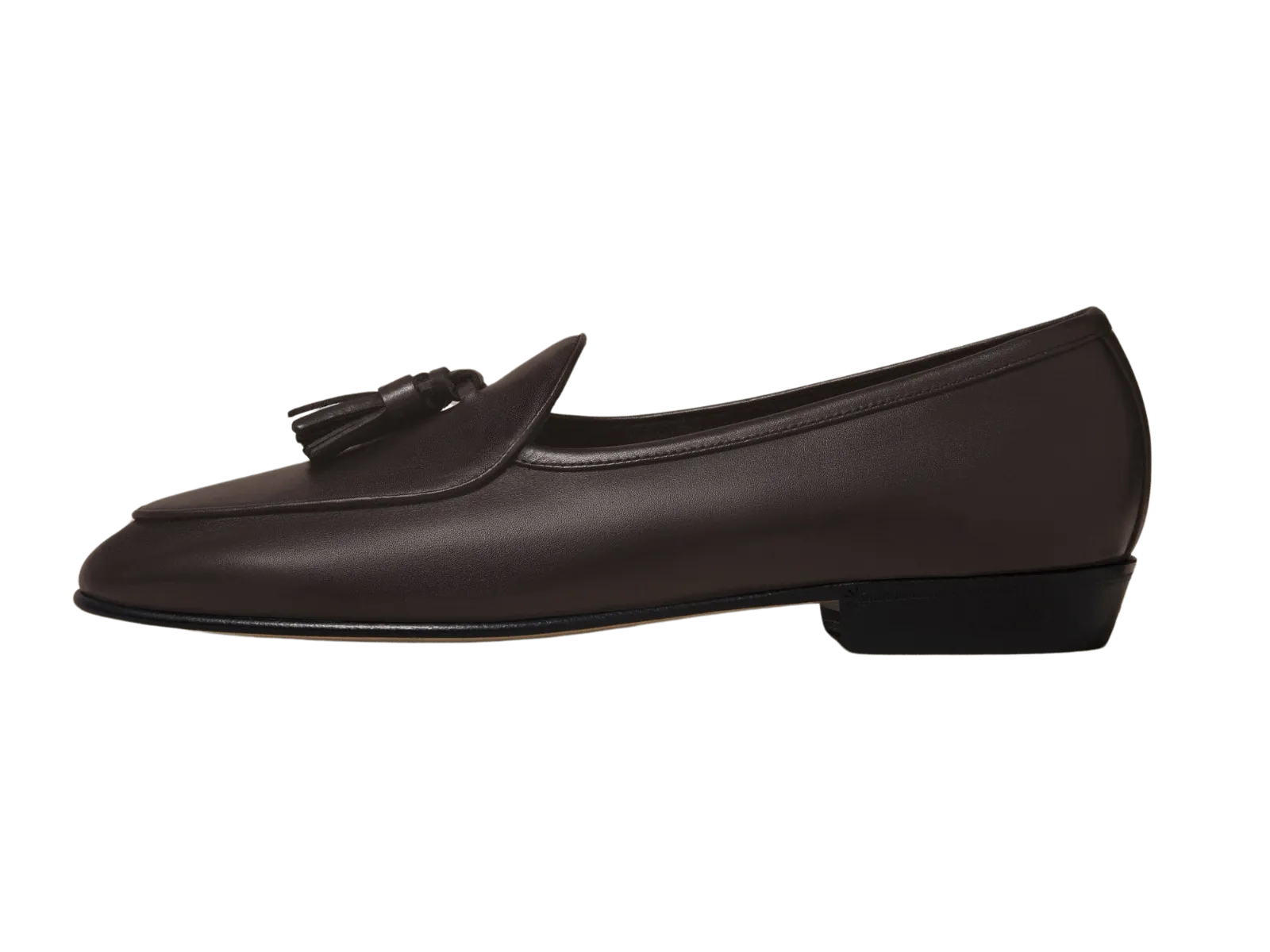 Sagan Classic Tassel Loafers in Dark Brown Drape Calf