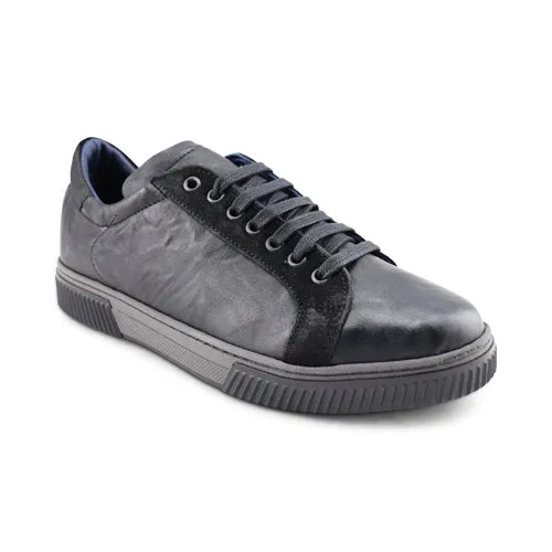 Sneakers nere in pelle stropicciata