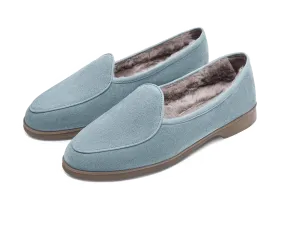 Stride Loafers in Thunder Blue Glove Suede with Shearling Lining