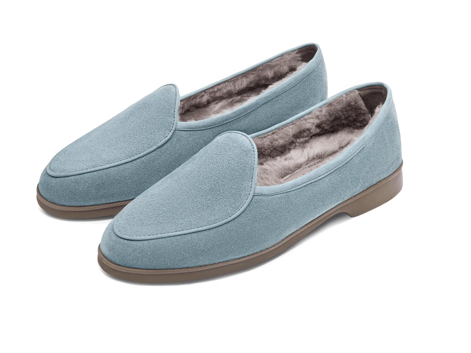 Stride Loafers in Thunder Blue Glove Suede with Shearling Lining