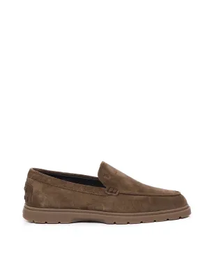 Suede Beaver Loafers with Rubber Nubs